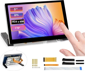 5inch DSI LCD 5-Point Capacitive Touch Screen Monitor for Raspberry Pi Pi5/4B/3B+/3B/3A+/CM4/CM3+/CM3, 1024 x 600 Resolution IPS Display Screen, DSI Interface, 178° Viewing Angle, No Driver Required 5inch DSI LCD 5-Point Capacitive Touch Screen Monitor for Raspberry Pi Pi5/4B/3B+/3B/3A+/CM4/CM3+/CM3, 1024 x 600 Resolution IPS Display Screen, DSI Interface, 178° Viewing Angle, No Driver Required