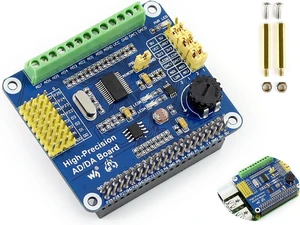 High-Precision AD/DA Expansion Board for Raspberry Pi 4B/3B+/3B/2B/Zero/W/Zero WH and Jetson Nano,Add High-Precision AD/DA Functions to Pi. Onboard ADS1256 8-CH 24bit ADC and DAC8532 2-CH 16bit DAC High-Precision AD/DA Expansion Board for Raspberry Pi 4B/3B+/3B/2B/Zero/W/Zero WH and Jetson Nano,Add High-Precision AD/DA Functions to Pi. Onboard ADS1256 8-CH 24bit ADC and DAC8532 2-CH 16bit DAC