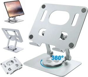 DCHAV Foldable Adjustable Drawing Tablet Stand for Desk iPad Holder Laptop Computer Riser 360 Rotating Ergonomic Aluminum Raised Table for Portable Monitor Phone 5-12 Inch Notebook, Silver DCHAV Foldable Adjustable Drawing Tablet Stand for Desk iPad Holder Laptop Computer Riser 360 Rotating Ergonomic Aluminum Raised Table for Portable Monitor Phone 5-12 Inch Notebook, Silver