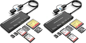 USB C USB3.0 Multi Card Reader for SD, CF, Micro SD, XD, MS Cards - 7 in 1 Adapter Hub for Windows, Mac, Linux, Android (Pack of 2) USB C USB3.0 Multi Card Reader for SD, CF, Micro SD, XD, MS Cards - 7 in 1 Adapter Hub for Windows, Mac, Linux, Android (Pack of 2)