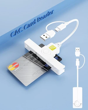 2in1 Electronic CAC Card Reader,USB C + USB-A Military SIM Smart Card Reader,Mini Foldable DOD Military Card Reader USB Smart Card Reader Compatible with Windows 10 11/Mac OS/Linux,Plug and Play 2in1 Electronic CAC Card Reader,USB C + USB-A Military SIM Smart Card Reader,Mini Foldable DOD Military Card Reader USB Smart Card Reader Compatible with Windows 10 11/Mac OS/Linux,Plug and Play