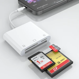 3 in 1 SD Card Reader for iPhone iPad, Camera Card Viewer OTG Memory Card Adapter for Trail Camera,DSLR Dash Cams,for MicroSDXC,MicroSDHC,TF,SDXC,SDHC,SD,MMC,CF,Compact Flash Card,Plug&Play 3 in 1 SD Card Reader for iPhone iPad, Camera Card Viewer OTG Memory Card Adapter for Trail Camera,DSLR Dash Cams,for MicroSDXC,MicroSDHC,TF,SDXC,SDHC,SD,MMC,CF,Compact Flash Card,Plug&Play