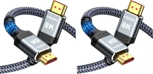 Long 8K HDMI Cable 25FT 48Gbps, 2.1 High Speed Gaming Cord 4K@120Hz 8K@60Hz RTX 3090 eARC 3D Compatible for PS5, UHD TV and Blu-ray Player (Pack of 2) Long 8K HDMI Cable 25FT 48Gbps, 2.1 High Speed Gaming Cord 4K@120Hz 8K@60Hz RTX 3090 eARC 3D Compatible for PS5, UHD TV and Blu-ray Player (Pack of 2)