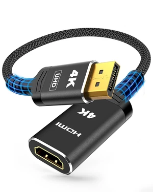 4K DisplayPort to HDMI Adapter, Uni-Directional DP to HDMI Adapter Converter Cable Male to Female, HDMI Abapter Compatible with Laptop Desktop HDTV Monitor Projector, Black, Passive 4K DisplayPort to HDMI Adapter, Uni-Directional DP to HDMI Adapter Converter Cable Male to Female, HDMI Abapter Compatible with Laptop Desktop HDTV Monitor Projector, Black, Passive