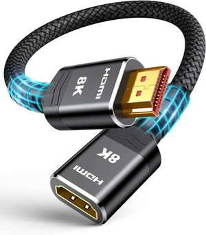 8K 4K HDMI Extender Cable 3.3FT/1M Short HDMI Extension Cable 2.1 4K@30Hz/ 60Hz/ 120Hz, Ultra high Speed HDMI Adapter Male to Female Compatible with PS5 Roku Stick Blu Ray Player HDTV Laptop 8K 4K HDMI Extender Cable 3.3FT/1M Short HDMI Extension Cable 2.1 4K@30Hz/ 60Hz/ 120Hz, Ultra high Speed HDMI Adapter Male to Female Compatible with PS5 Roku Stick Blu Ray Player HDTV Laptop