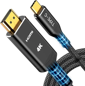 USB C to HDMI Cable @60Hz, USB-C (4K HDMI) 15 feet Black USB C to HDMI Cable @60Hz, USB-C (4K HDMI) 15 feet Black