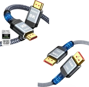 8K 10K 4K HDMI Cable & 16K Displayport Cable 2.1, DP 2.1 Cable 6FT 8K 10K 4K HDMI Cable & 16K Displayport Cable 2.1, DP 2.1 Cable 6FT