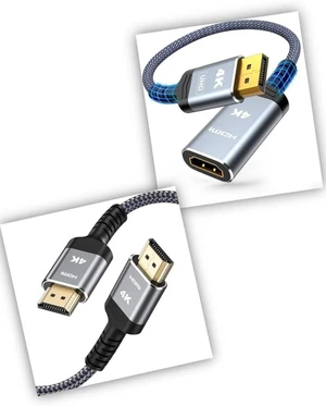 4K DisplayPort to HDMI Adapter & 4K 60Hz HDMI Cable 6.6FT 4K DisplayPort to HDMI Adapter & 4K 60Hz HDMI Cable 6.6FT