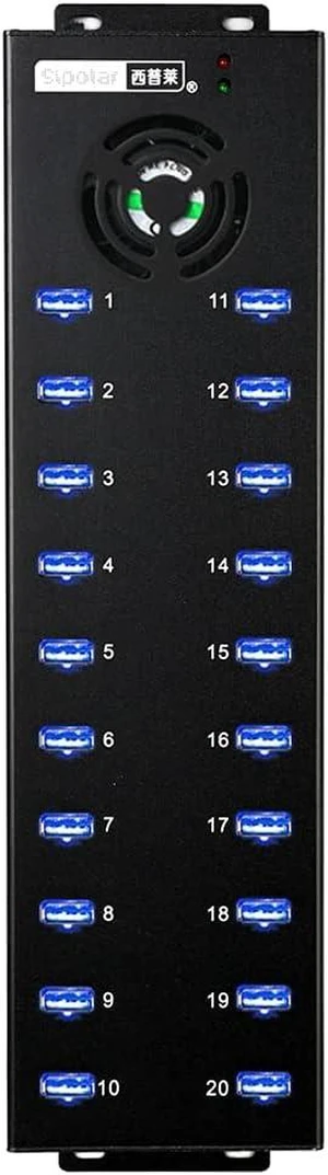 Industrial 20-Port USB 2.0 High Power Hub with up to 1.2A Charging Current per Port Industrial 20-Port USB 2.0 High Power Hub with up to 1.2A Charging Current per Port