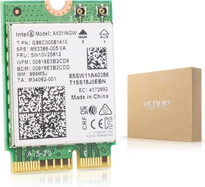 AX211NGW Wi-Fi 6 Wireless Card M.2 Bluetooth 5.3 Tri-Band | 2.4G/5G/6 GHz Network Adapter for Laptop Support Windows 10/11 (64bit) Linux Chrome OS Only Available with Gen 12+ CPU AX211NGW Wi-Fi 6 Wireless Card M.2 Bluetooth 5.3 Tri-Band | 2.4G/5G/6 GHz Network Adapter for Laptop Support Windows 10/11 (64bit) Linux Chrome OS Only Available with Gen 12+ CPU