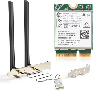 WiFi 7 Card BE6500 M.2 2230 Wi-Fi 7 Wireless Network Card for Desktop | Bluetooth 5.4 Tri-Band 6G/5G/2.4Ghz OFDMA 802.11be, Compatible with Intel/ AMD Windows 11 (64-Bit) and Linux Kernel 6.7+ WiFi 7 Card BE6500 M.2 2230 Wi-Fi 7 Wireless Network Card for Desktop | Bluetooth 5.4 Tri-Band 6G/5G/2.4Ghz OFDMA 802.11be, Compatible with Intel/ AMD Windows 11 (64-Bit) and Linux Kernel 6.7+