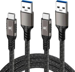 USB C Cable 5ft,USB-A to USB-C Cable 10Gbps,USB 3.2 Cord,2 Pack | 60W Fast Charging Cable, 10 Gbps Data Transfer, Android Auto USB Cord for SAM-SUNG Galaxy S25/S24, iPhone 17/16, Braided USB C Cable 5ft,USB-A to USB-C Cable 10Gbps,USB 3.2 Cord,2 Pack | 60W Fast Charging Cable, 10 Gbps Data Transfer, Android Auto USB Cord for SAM-SUNG Galaxy S25/S24, iPhone 17/16, Braided