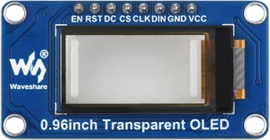 Waveshare 0.96inch Transparent OLED Display Module, 128 × 64, SPI/I2C | 1312 Driver IC Waveshare 0.96inch Transparent OLED Display Module, 128 × 64, SPI/I2C | 1312 Driver IC