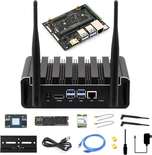 Waveshare Passive Cooling Case Kit,with Jetson-ORIN-IO-Base-H,Orin NX 8GB | Aluminum Alloy Cooling Case, Onboard Power Button With Indicator rich interfaces, M.2, Display, USB, and Ethernet ports Waveshare Passive Cooling Case Kit,with Jetson-ORIN-IO-Base-H,Orin NX 8GB | Aluminum Alloy Cooling Case, Onboard Power Button With Indicator rich interfaces, M.2, Display, USB, and Ethernet ports