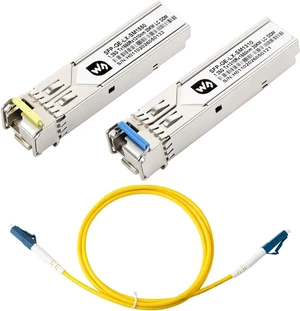 Waveshare Giga-bit SFP Optical Transceiver, LC, Single-Mode Single-Fiber | Supports Hot-Swappable Operation, Plug-and-Play Waveshare Giga-bit SFP Optical Transceiver, LC, Single-Mode Single-Fiber | Supports Hot-Swappable Operation, Plug-and-Play