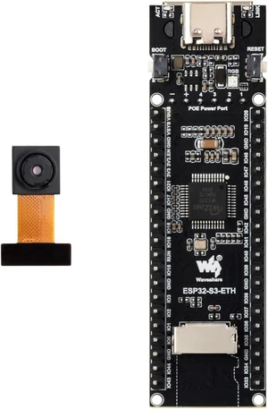 Waveshare ESP32-S3 ETH Dev Board, with Pre-soldered Headers, OV5640 Camera | Support Wi-Fi 5 & BLE5, 240MHz Dual Core, Type-C Port and TF Card Slot, Pico HAT compatible, multiple peripheral interfaces Waveshare ESP32-S3 ETH Dev Board, with Pre-soldered Headers, OV5640 Camera | Support Wi-Fi 5 & BLE5, 240MHz Dual Core, Type-C Port and TF Card Slot, Pico HAT compatible, multiple peripheral interfaces