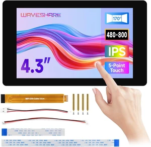 waveshare 4.3inch DSI Capacitive Touch Display, Compatible with RPi 3A+/3B+/4B/5 480 × 800, IPS Display Panel, 5-Point Touch, Optical Bonding Toughened Glass Panel waveshare 4.3inch DSI Capacitive Touch Display, Compatible with RPi 3A+/3B+/4B/5 480 × 800, IPS Display Panel, 5-Point Touch, Optical Bonding Toughened Glass Panel