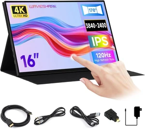 waveshare Luckfox 16inch 4K Portable Touch Monitor with Magnetic Protective Case, 3840 × 2400 Resolution, HDR 120Hz Refresh Rate, IPS Panel, Optical Bonding, 10-Point Touch waveshare Luckfox 16inch 4K Portable Touch Monitor with Magnetic Protective Case, 3840 × 2400 Resolution, HDR 120Hz Refresh Rate, IPS Panel, Optical Bonding, 10-Point Touch