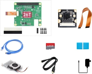 Waveshare RPI5-1GB AI KIT D,Bundle with Raspberry pi 5 1GB,Official RPi AI HAT+ (26T),Cooler,Pi5-IMX219-77 Camera,64GB TF Card and so on Waveshare RPI5-1GB AI KIT D,Bundle with Raspberry pi 5 1GB,Official RPi AI HAT+ (26T),Cooler,Pi5-IMX219-77 Camera,64GB TF Card and so on