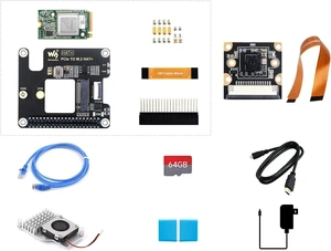 Waveshare PI5 AI Accessories, Compatible with Raspberry Pi 5, Bundle with Hailo-8 Acce A, PI5-IMX219-77 Camera, 64GB TF Card, Cooler, Cable and so on (8 Items) Waveshare PI5 AI Accessories, Compatible with Raspberry Pi 5, Bundle with Hailo-8 Acce A, PI5-IMX219-77 Camera, 64GB TF Card, Cooler, Cable and so on (8 Items)
