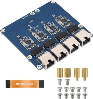 Waveshare PCIe to 4-Ch Giga-bit ETH Board (B) Compatible with Raspberry Pi 5/RPi OS, Driver-Free, Plug and Play Waveshare PCIe to 4-Ch Giga-bit ETH Board (B) Compatible with Raspberry Pi 5/RPi OS, Driver-Free, Plug and Play