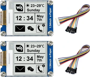 Waveshare 2PCS 1.54inch E-Ink Display Module Compatible with Raspberry Pi 5/4B/3B/Zero/Zero W/Zero 2W/Pico/Pico W/Pico WH, 200x200 Resolution SPI Interface Supports Partial Refresh. Waveshare 2PCS 1.54inch E-Ink Display Module Compatible with Raspberry Pi 5/4B/3B/Zero/Zero W/Zero 2W/Pico/Pico W/Pico WH, 200x200 Resolution SPI Interface Supports Partial Refresh.