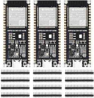 Waveshare 2PCS ESP32-S3 Microcontroller, 2.4GHz Wi-Fi Development Board, 240MHz Dual Core Processor, ESP32-S3-WROOM-1 Module, 16MB Flash, Without Header Waveshare 2PCS ESP32-S3 Microcontroller, 2.4GHz Wi-Fi Development Board, 240MHz Dual Core Processor, ESP32-S3-WROOM-1 Module, 16MB Flash, Without Header