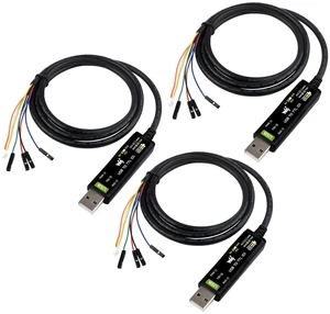 waveshare 3PCS Industrial USB to TTL (D) Serial Cable, Compatible with Raspberry Pi 5, Original FT232RNL Chip, Multi Protection Circuits, with Separated 4pin Header + SH1.0 3PIN Connector waveshare 3PCS Industrial USB to TTL (D) Serial Cable, Compatible with Raspberry Pi 5, Original FT232RNL Chip, Multi Protection Circuits, with Separated 4pin Header + SH1.0 3PIN Connector