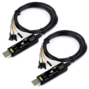 waveshare 2PCS Industrial USB to TTL (C) 6pin Serial Cable, Original FT232RNL Chip, Multi Protection Circuits, Multi Systems Support, with Hardware Flow Control waveshare 2PCS Industrial USB to TTL (C) 6pin Serial Cable, Original FT232RNL Chip, Multi Protection Circuits, Multi Systems Support, with Hardware Flow Control