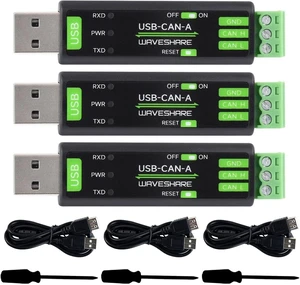 Waveshare 3PCS USB to CAN Adapter Model A, STM32 Chip Solution, Multiple Working Modes, Multi-System Compatible Waveshare 3PCS USB to CAN Adapter Model A, STM32 Chip Solution, Multiple Working Modes, Multi-System Compatible