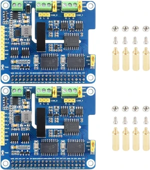 Waveshare 2PCS 2-Channel Isolated CAN Bus Expansion HAT, Compatible with Raspberry Pi 5/4B/3B/Zero/Zero W/Zero 2W/Pico/Pico W/Pico WH, Dual Chips Solution, Built-in Multi Protections Waveshare 2PCS 2-Channel Isolated CAN Bus Expansion HAT, Compatible with Raspberry Pi 5/4B/3B/Zero/Zero W/Zero 2W/Pico/Pico W/Pico WH, Dual Chips Solution, Built-in Multi Protections