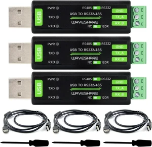 waveshare 3PCS USB to RS232/485 Serial Converter, Onboard Original FT232RNL, Features More Stable Transmission, Suitable for Multiple Devices, Compatible with Mac/Linux/Android/Win11/10/8.1/8/7, etc waveshare 3PCS USB to RS232/485 Serial Converter, Onboard Original FT232RNL, Features More Stable Transmission, Suitable for Multiple Devices, Compatible with Mac/Linux/Android/Win11/10/8.1/8/7, etc