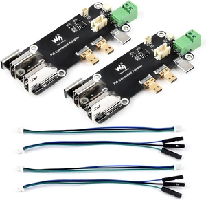 waveshare 2PCS Micro HDMI to HDMI Multifunctional Adapter, Compatible with Raspberry Pi 5/4B, Dual 4K Outputs, Power Via Type-C Port or Screw Terminal waveshare 2PCS Micro HDMI to HDMI Multifunctional Adapter, Compatible with Raspberry Pi 5/4B, Dual 4K Outputs, Power Via Type-C Port or Screw Terminal
