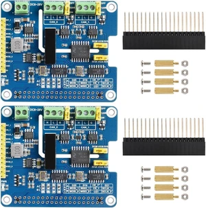 Waveshare 2PCS 2-Channel Isolated CAN FD Expansion HAT, Compatible with Raspberry Pi 5/4B/3B/Zero/Zero W/Zero 2W/Pico/Pico W/Pico WH, CAN FD Support Multi Onboard Protection Circuits Waveshare 2PCS 2-Channel Isolated CAN FD Expansion HAT, Compatible with Raspberry Pi 5/4B/3B/Zero/Zero W/Zero 2W/Pico/Pico W/Pico WH, CAN FD Support Multi Onboard Protection Circuits