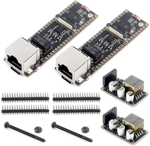 Waveshare 2PCS ESP32-S3 ETH Development Board, 10/100Mbps RJ45 Ethernet Port, Wi-Fi & BT Support, 240MHz Dual Core Processor, Onboard Type-C Port and TF Card Slot, PoE Module Waveshare 2PCS ESP32-S3 ETH Development Board, 10/100Mbps RJ45 Ethernet Port, Wi-Fi & BT Support, 240MHz Dual Core Processor, Onboard Type-C Port and TF Card Slot, PoE Module