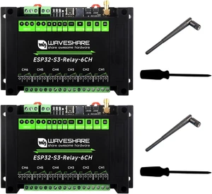 Waveshare 2PCS Industrial 6-Channel ESP32-S3 Wi-Fi Relay Module, Supports Wi-Fi/BLE/RS485 Control, Onboard RS485 / Pico HAT Interfaces, with Multiple Isolation Protection Circuits Waveshare 2PCS Industrial 6-Channel ESP32-S3 Wi-Fi Relay Module, Supports Wi-Fi/BLE/RS485 Control, Onboard RS485 / Pico HAT Interfaces, with Multiple Isolation Protection Circuits