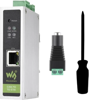 Waveshare CAN FD Protocol Converter, CAN FD to ETH Bidirectional Data Communication, Supports 5 Data Conversion Modes and CAN 2.0A/2.0B Protocols, Rail-Mount Support Waveshare CAN FD Protocol Converter, CAN FD to ETH Bidirectional Data Communication, Supports 5 Data Conversion Modes and CAN 2.0A/2.0B Protocols, Rail-Mount Support