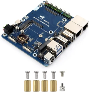 Waveshare Dual Ethernet Base Board, Compatible with Raspberry Pi CM5, Supports 4G/5G, Dual 4K Display Outputs, Dual MIPI Interfaces, 40PIN GPIO Header, Dual USB 3.2 Gen1 Ports, PoE Module Support Waveshare Dual Ethernet Base Board, Compatible with Raspberry Pi CM5, Supports 4G/5G, Dual 4K Display Outputs, Dual MIPI Interfaces, 40PIN GPIO Header, Dual USB 3.2 Gen1 Ports, PoE Module Support