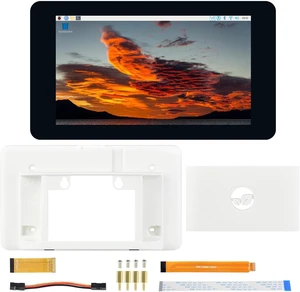 Waveshare 7inch Capacitive Touch Display, Compatible with Raspberry Pi 4B, with White Protection Case, 800×480, DSI Interface Waveshare 7inch Capacitive Touch Display, Compatible with Raspberry Pi 4B, with White Protection Case, 800×480, DSI Interface