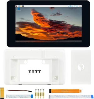 Waveshare 7inch Capacitive Touch Display, Compatible with Raspberry Pi 4B, with White Protection Case and 5MP Front Camera, 800×480, DSI Interface Waveshare 7inch Capacitive Touch Display, Compatible with Raspberry Pi 4B, with White Protection Case and 5MP Front Camera, 800×480, DSI Interface