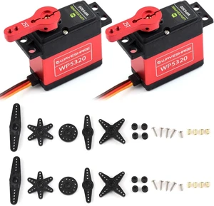 Waveshare 2PCS 20kg.cm High-Torque 180° Digital Servo, Copper and Steel Gears, Includes Multiple Servo Arms for Versatile Assembly, Water-Resistant and Dust-Resistant Design Waveshare 2PCS 20kg.cm High-Torque 180° Digital Servo, Copper and Steel Gears, Includes Multiple Servo Arms for Versatile Assembly, Water-Resistant and Dust-Resistant Design