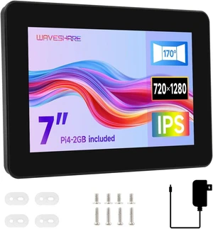 waveshare 7inch 720 × 1280 Industrial HMI Pi4 All-in-one Touch Display, Built-in Raspberry Pi 4-2GB, Dual 4K HDMI Output, 10-Point Touch, Optical Bonding, Aluminum Alloy Case for Heat Dissipation waveshare 7inch 720 × 1280 Industrial HMI Pi4 All-in-one Touch Display, Built-in Raspberry Pi 4-2GB, Dual 4K HDMI Output, 10-Point Touch, Optical Bonding, Aluminum Alloy Case for Heat Dissipation