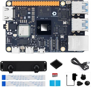 Waveshare 8GB D-Robotics RDK X5 Developer Kit, Powered By Sunrise 5 Chip, Octa-core Cortex A55, 10 Tops Computing Power, Bundle with RDK Stereo Camera Module and Acce (7 Items) Waveshare 8GB D-Robotics RDK X5 Developer Kit, Powered By Sunrise 5 Chip, Octa-core Cortex A55, 10 Tops Computing Power, Bundle with RDK Stereo Camera Module and Acce (7 Items)