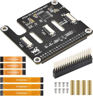 Waveshare 2-Ch PCIe FFC Adapter Board, Compatible with Raspberry Pi 5,Expands The PCIe Interface of The Pi 5 to 2-Ch PCIe FFC Connectors, Supports Stacking Multiple PCIe Hats Waveshare 2-Ch PCIe FFC Adapter Board, Compatible with Raspberry Pi 5,Expands The PCIe Interface of The Pi 5 to 2-Ch PCIe FFC Connectors, Supports Stacking Multiple PCIe Hats