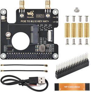 Waveshare PCIe to M.2 E Key HAT, Compatible with Raspberry Pi 5, Support Various NGFF (M.2 E Key) Wireless NIC, Supports USB Bluetooth Connection and HAT+ Standard, Raspberry Pi 5 PCIe HAT Waveshare PCIe to M.2 E Key HAT, Compatible with Raspberry Pi 5, Support Various NGFF (M.2 E Key) Wireless NIC, Supports USB Bluetooth Connection and HAT+ Standard, Raspberry Pi 5 PCIe HAT