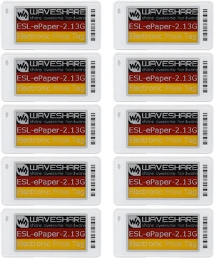 Waveshare 2.13inch Dot Matrix e-Paper Display, Electronic Shelf Label Series, Red/Yellow/Black/White, Cloud Platform Refreshing Support, with ABS Case and Replaceable BATT-10PCS Waveshare 2.13inch Dot Matrix e-Paper Display, Electronic Shelf Label Series, Red/Yellow/Black/White, Cloud Platform Refreshing Support, with ABS Case and Replaceable BATT-10PCS