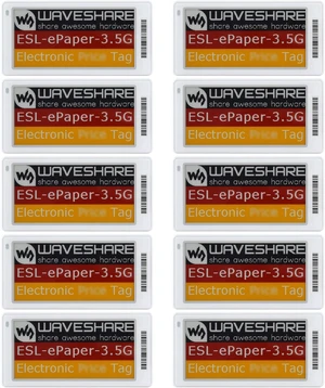 Waveshare 3.5inch Dot Matrix e-Paper Display, Electronic Shelf Label Series, Red/Yellow/Black/White, Cloud Platform Refreshing Support, with ABS Case and BATT-10PCS Waveshare 3.5inch Dot Matrix e-Paper Display, Electronic Shelf Label Series, Red/Yellow/Black/White, Cloud Platform Refreshing Support, with ABS Case and BATT-10PCS