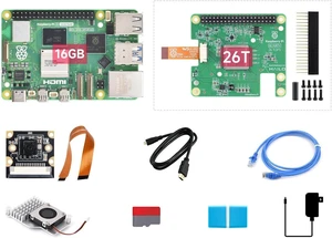 Waveshare PI5-16GB AI Kit, Compatible with Raspberry Pi 5, Bundle with Raspberry Pi 5 16GB, Raspberry Pi AI HAT+ 26T, PI5-IMX219-77 Camera, Cooler, 64GB TF Card, Cable and so on (9 Items) Waveshare PI5-16GB AI Kit, Compatible with Raspberry Pi 5, Bundle with Raspberry Pi 5 16GB, Raspberry Pi AI HAT+ 26T, PI5-IMX219-77 Camera, Cooler, 64GB TF Card, Cable and so on (9 Items)