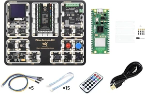 Waveshare Raspberry Pi Pico 2 W Sensor Kit, Compatible with Raspberry Pi Pico 2 W Microcontroller Board, Based On Official RP2350 Chip, Dual-Core & Dual-Architecture Design, 7 Items Waveshare Raspberry Pi Pico 2 W Sensor Kit, Compatible with Raspberry Pi Pico 2 W Microcontroller Board, Based On Official RP2350 Chip, Dual-Core & Dual-Architecture Design, 7 Items