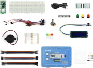 waveshare Basic Kit, Compatible with Raspberry Pi Pico 2 W Microcontroller Board, Based On Official RP2350 Chip, Dual-Core & Dual-Architecture Design, 16items waveshare Basic Kit, Compatible with Raspberry Pi Pico 2 W Microcontroller Board, Based On Official RP2350 Chip, Dual-Core & Dual-Architecture Design, 16items